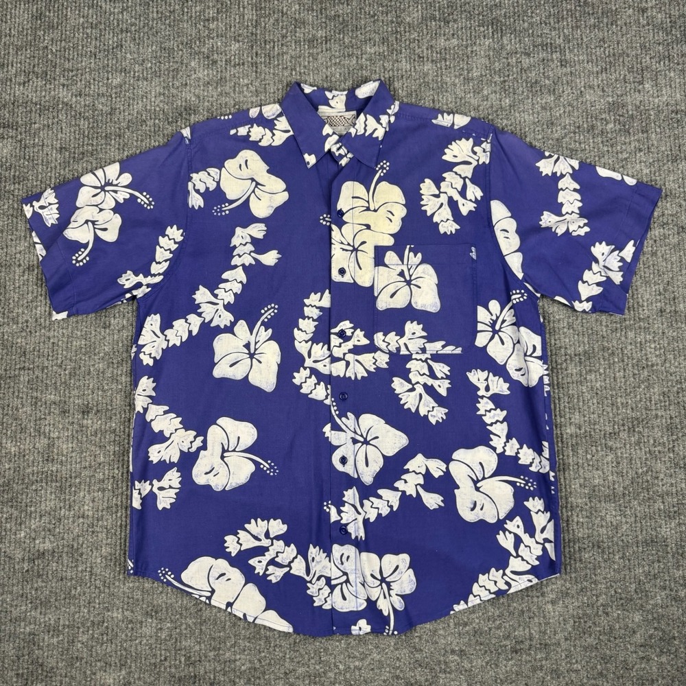 Vtg 90s Back East Button Up Aloha Shirt Mens M Short Sleeve Cabana‎ Tropical